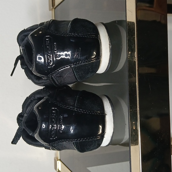 Coach Hilary black signature monogram tennis shoes size 8 - Picture 4 of 15